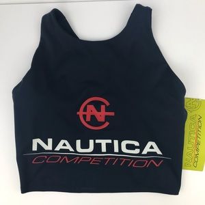 NAUTICA Competition Women's Sports Bra Crop Top Blue Logo